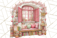Valentine Town Clipart With Pastel Buildings and Houses Product Image 4
