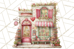 Valentine Town Clipart With Pastel Buildings and Houses Product Image 5
