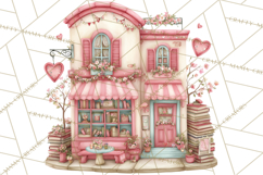 Valentine Town Clipart With Pastel Buildings and Houses Product Image 2