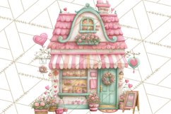 Valentine Town Clipart With Pastel Buildings and Houses Product Image 3