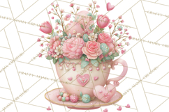 Valentine Town Clipart With Pastel Buildings and Houses Product Image 2