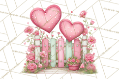 Valentine Town Clipart With Pastel Buildings and Houses Product Image 4