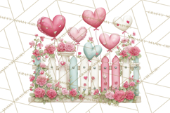 Valentine Town Clipart With Pastel Buildings and Houses Product Image 5