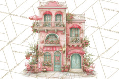 Valentine Town Clipart With Pastel Buildings and Houses Product Image 5