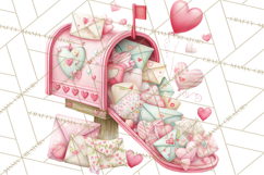 Valentine Town Clipart With Pastel Buildings and Houses Product Image 4