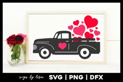 Valentine's Day Truck svg with Hearts Product Image 1