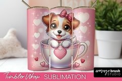 Valentine Tumbler Sublimation PNG - Cute Dog Tumbler Wrap