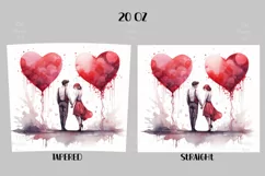 Tumbler Sublimation Valentine Couple Bundle, 20 oz tumbler wrap, I Love You Png 