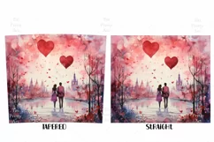 Tumbler Sublimation Valentine Couple Bundle, 20 oz tumbler wrap, I Love You Png 