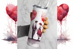 Tumbler Sublimation Valentine Couple Bundle, 20 oz tumbler wrap, I Love You Png 
