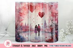 Tumbler Sublimation Valentine Couple Bundle, 20 oz tumbler wrap, I Love You Png 
