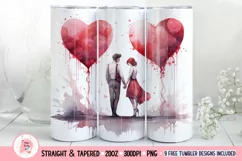 Tumbler Sublimation Valentine Couple Bundle, 20 oz tumbler wrap, I Love You Png 