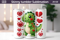 Dinosaur Heart Tumbler| Valentine Tumbler Sublimation Product Image 1