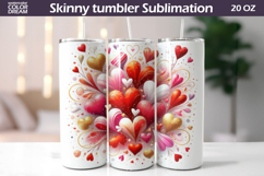 Red Hearts Tumbler| Valentine Tumbler Sublimation Product Image 1