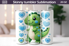Dinosaur Heart Tumbler| Valentine Tumbler Sublimation Product Image 1