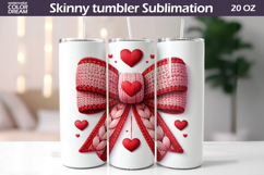 Red Bow Hearts Tumbler| Valentine Tumbler Sublimation Product Image 1