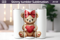 Bear Heart Tumbler| Valentine Tumbler Sublimation Product Image 1