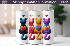 Cats Heart Tumbler| Valentine Tumbler Sublimation Product Image 1