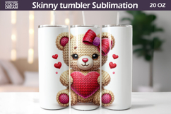 Bear Heart Tumbler| Valentine Tumbler Sublimation Product Image 1