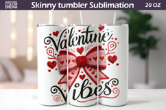 Red Bow Hearts Tumbler| Valentine Tumbler Sublimation Product Image 1