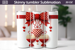 Red Bow Heart Tumbler| Valentine Tumbler Sublimation Product Image 1