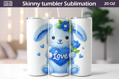 Bunny Heart Tumbler| Valentine Tumbler Sublimation Product Image 1