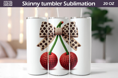 Leopard Bow Cherry Tumbler| Valentine Tumbler Sublimation Product Image 1