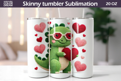 Dinosaur Heart Tumbler| Valentine Tumbler Sublimation Product Image 1