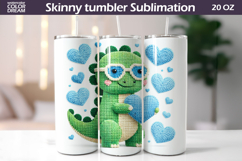 Dinosaur Heart Tumbler| Valentine Tumbler Sublimation Product Image 1