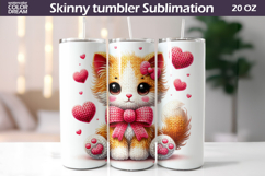 Cats Heart Tumbler| Valentine Tumbler Sublimation Product Image 1