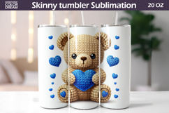 Bear Heart Tumbler| Valentine Tumbler Sublimation Product Image 1