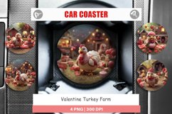 Car Coaster Valentine Turkey Farm Product Image 1