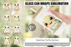 Glass Can Wraps Valentine Turtle Cartoon Product Image 1