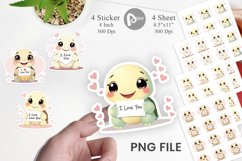 Valentine Turtle Cartoon Sticker Product Image 1