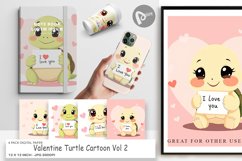 Digital Paper Valentine Turtle Cartoon Product Image 1