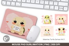 Mouse Pad Valentine Turtle Cartoon Product Image 1