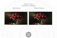 Rose Frame TV art, glass vase, dark, Valentine Frame TV art Product Image 2