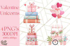 Valentine Unicorn Clipart PNG, Unicorn Girl Valentine Product Image 1