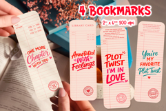 Vintage Library Card Bookmark | Valentine Quotes Sublimation Product Image 1