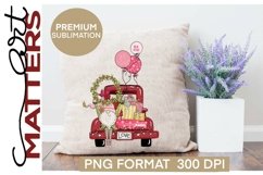 Vintage Valentine Gnome Truck - 300 DPI Hand Painted Product Image 1
