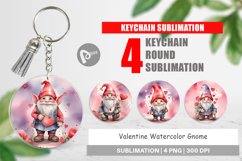 Keychain Valentine Watercolor Gnome Product Image 1