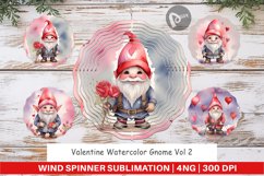 Wind Spinner Valentine Watercolor Gnome Product Image 1