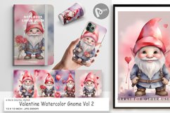 Digital Paper Valentine Watercolor Gnome Product Image 1