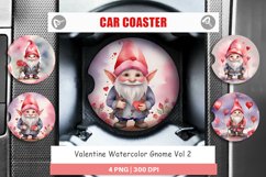Car Coaster Valentine Watercolor Gnome Product Image 1