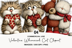Valentine Whimsical Cat Clipart Product Image 1