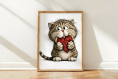 Valentine Whimsical Cat Clipart Product Image 3