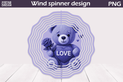 Valentine Wind Spinner | Cute Bear Wind Spinner Product Image 1