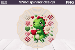 Dinosaur Valentine Wind Spinner | Dino Heart Wind Spinner Product Image 1