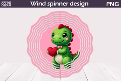Dinosaur Valentine Wind Spinner | Dino Heart Wind Spinner Product Image 1