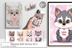 Digital Paper Valentine Wolf Cartoon Product Image 1